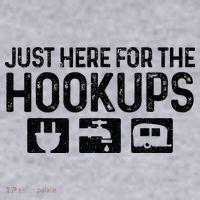 Camping RV Caravan Motorhome Just Here For The Hookups Funny Women's Sweatshirt thumb 2