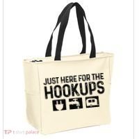 Camping RV Caravan Motorhome Just Here For The Hookups Funny Tote Bag thumb 2