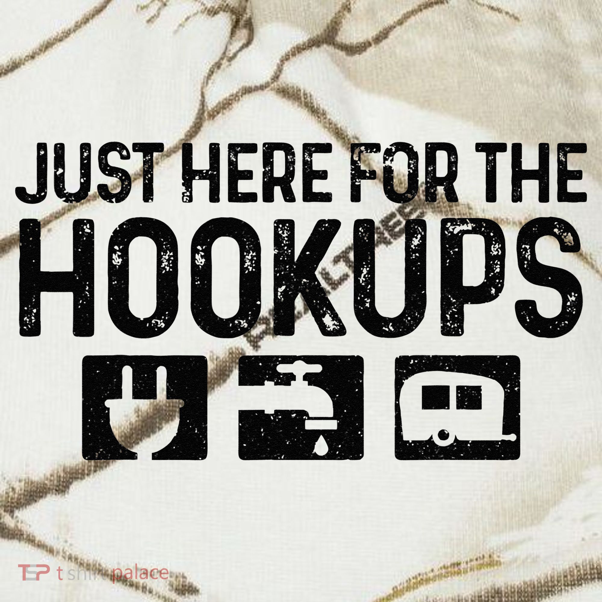 Camping RV Caravan Motorhome Just Here For The Hookups Funny Kati Licensed 12" Camo Cuffed Beanie