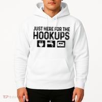 Camping RV Caravan Motorhome Just Here For The Hookups Funny Hoodie thumb 2