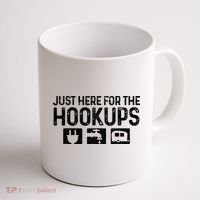 Camping RV Caravan Motorhome Just Here For The Hookups Funny Coffee Mug thumb 1