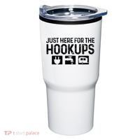 Camping RV Caravan Motorhome Just Here For The Hookups Funny Tumbler thumb 0