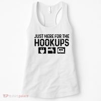 Camping RV Caravan Motorhome Just Here For The Hookups Funny Women's Tank Top thumb 0