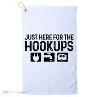 Camping RV Caravan Motorhome Just Here For The Hookups Funny Golf Towel thumb 0