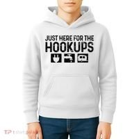 Camping RV Caravan Motorhome Just Here For The Hookups Funny Kids Hoodie thumb 4