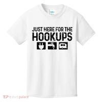 Camping RV Caravan Motorhome Just Here For The Hookups Funny Kids T-Shirt thumb 0