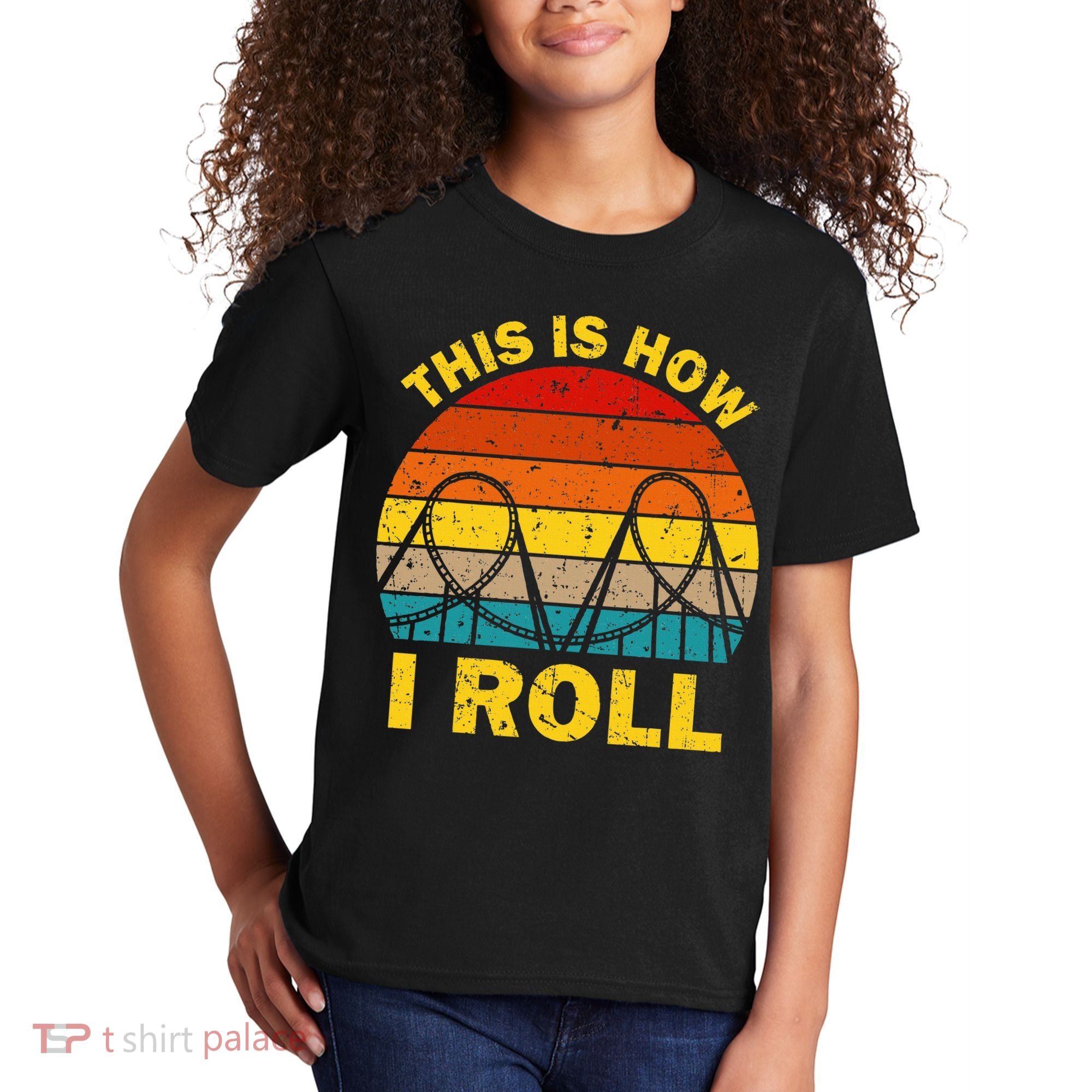 Cool Roller Coaster For Women Amusement Theme Park Kids T-Shirt