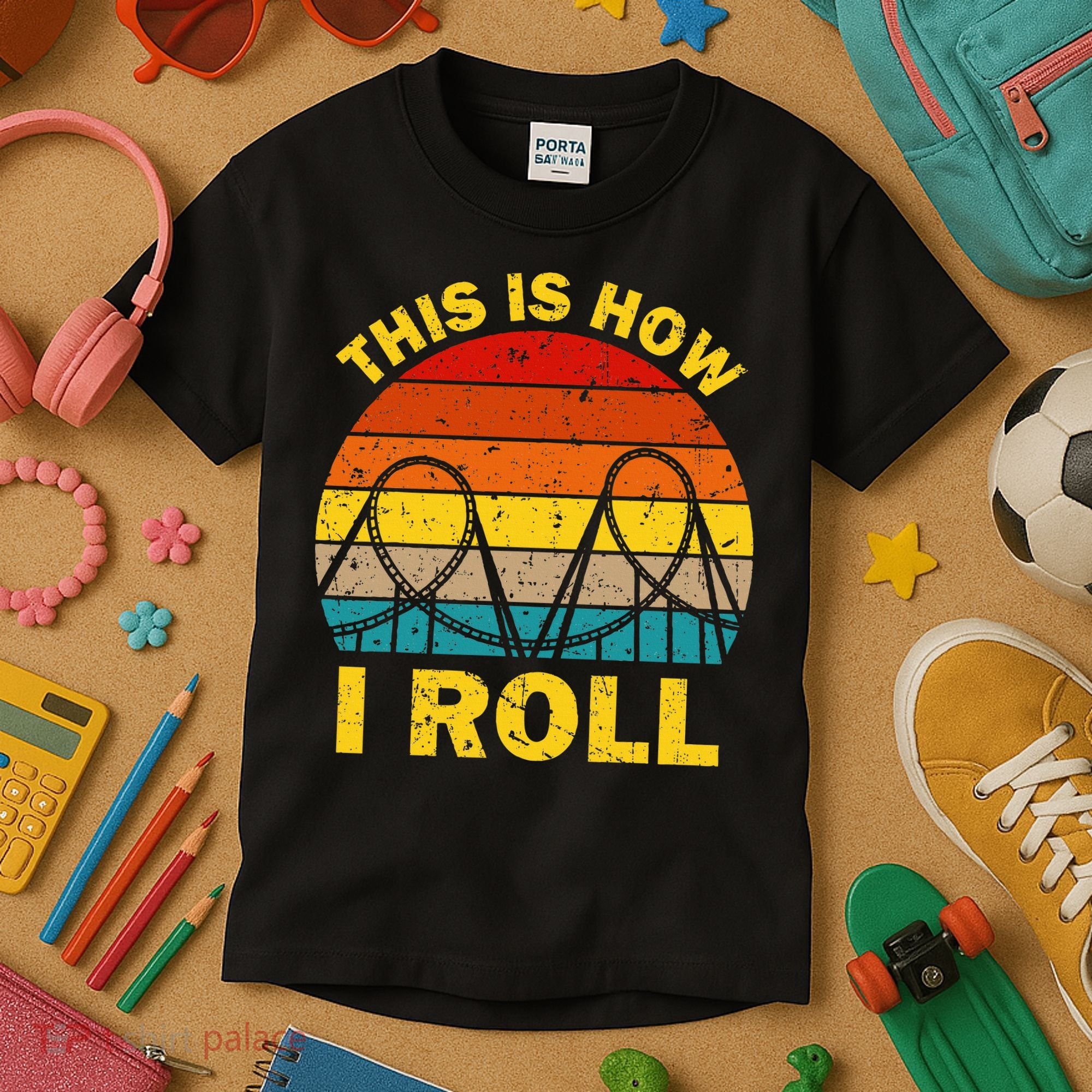 Cool Roller Coaster For Women Amusement Theme Park Kids T-Shirt