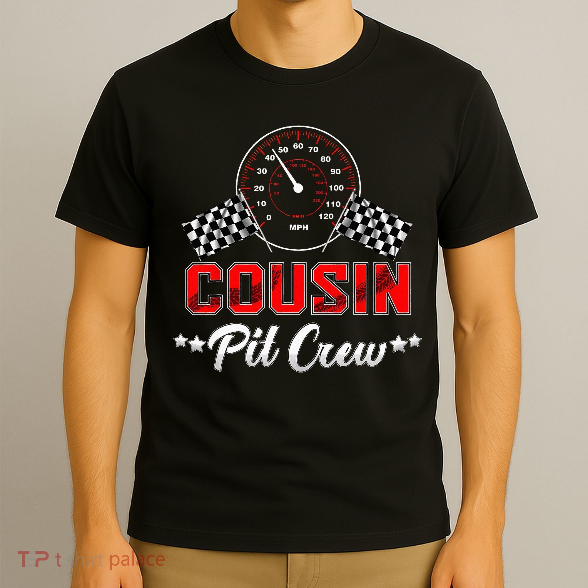 Cousin Racing Car Birthday Party Family Matching Pit Crew T-Shirt