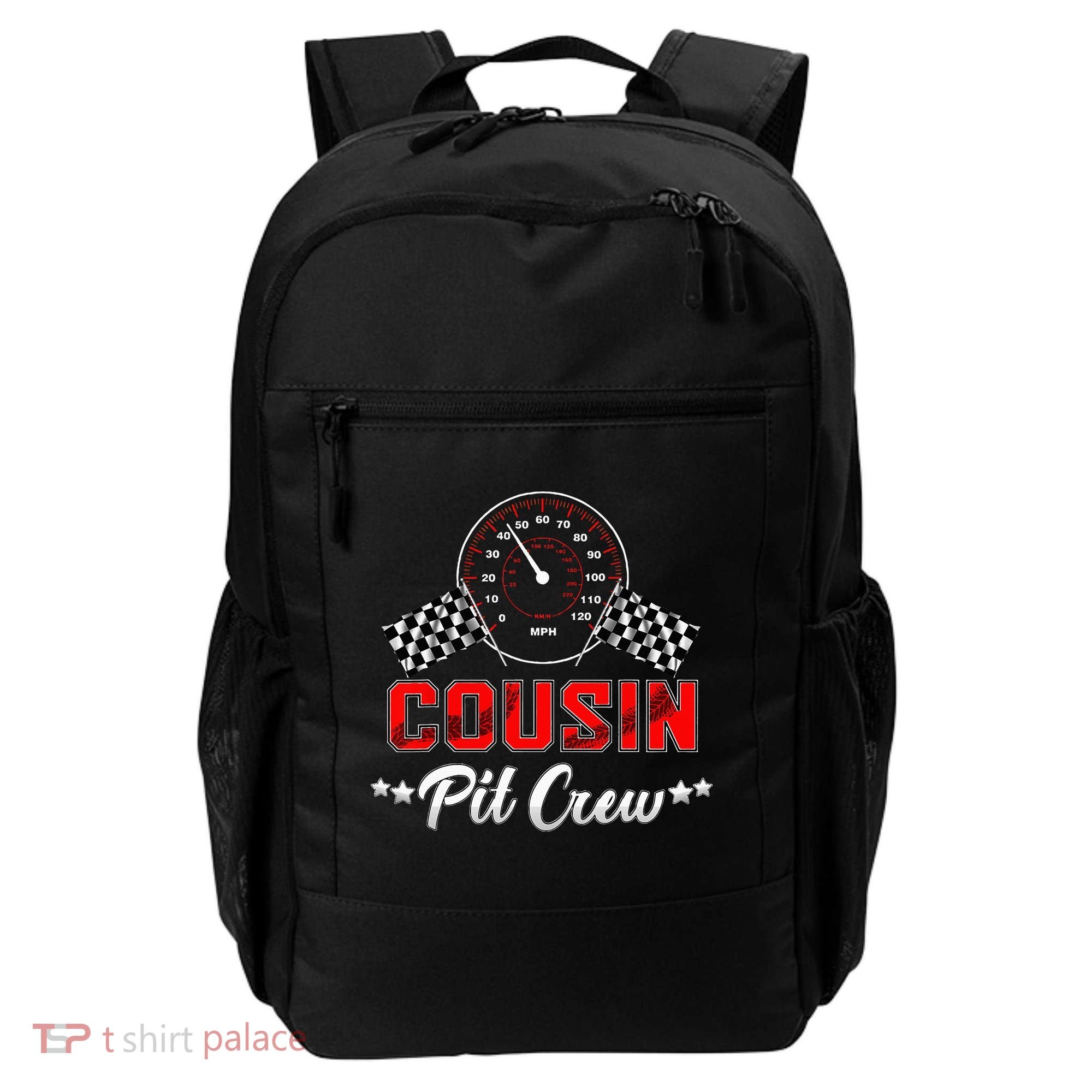 Cousin Racing Car Birthday Party Family Matching Pit Crew Backpack