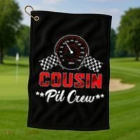 Cousin Racing Car Birthday Party Family Matching Pit Crew Golf Towel thumb 1