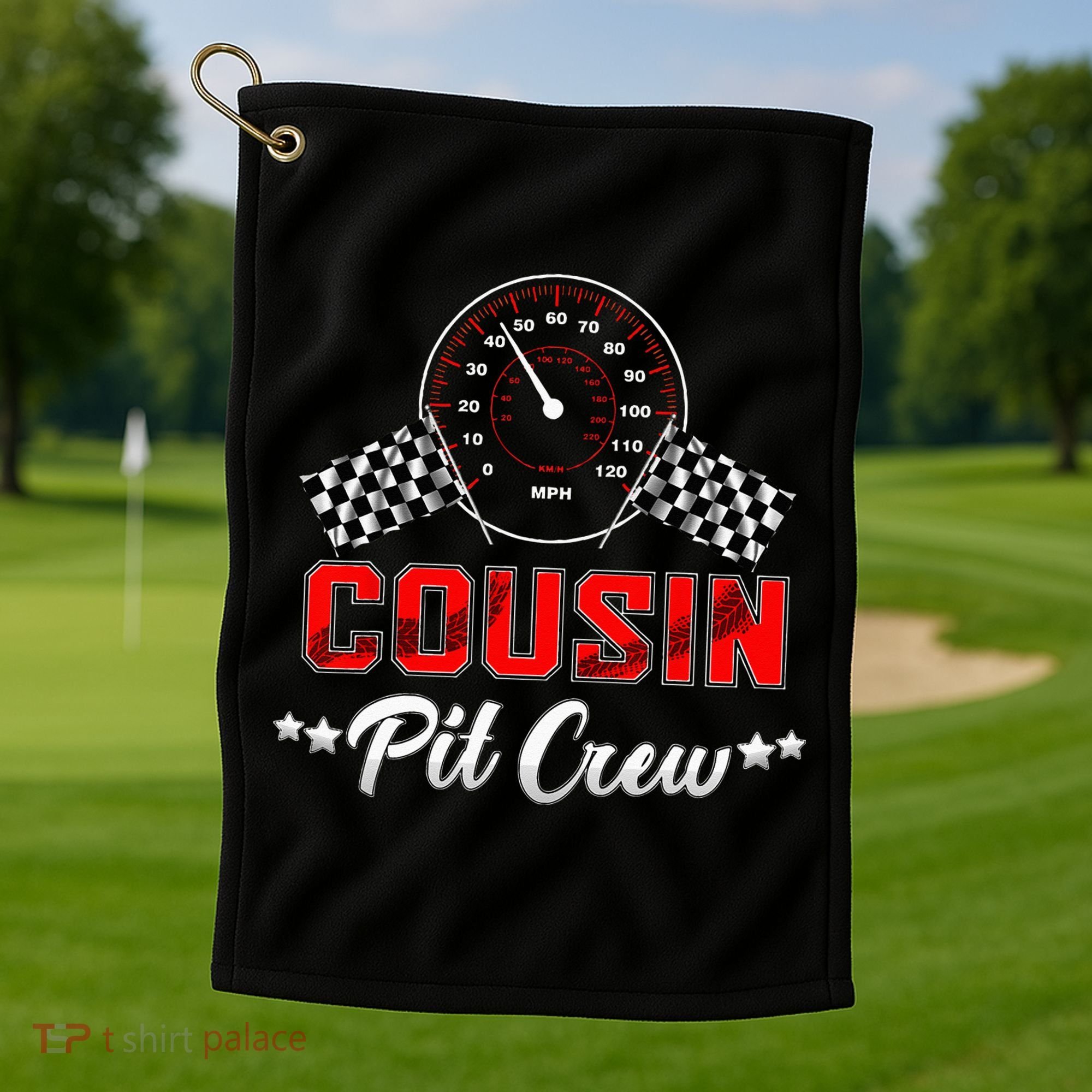 Cousin Racing Car Birthday Party Family Matching Pit Crew Golf Towel