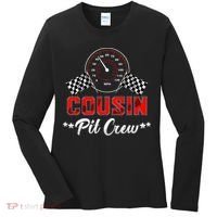 Cousin Racing Car Birthday Party Family Matching Pit Crew Women's Long Sleeve Shirt thumb 0