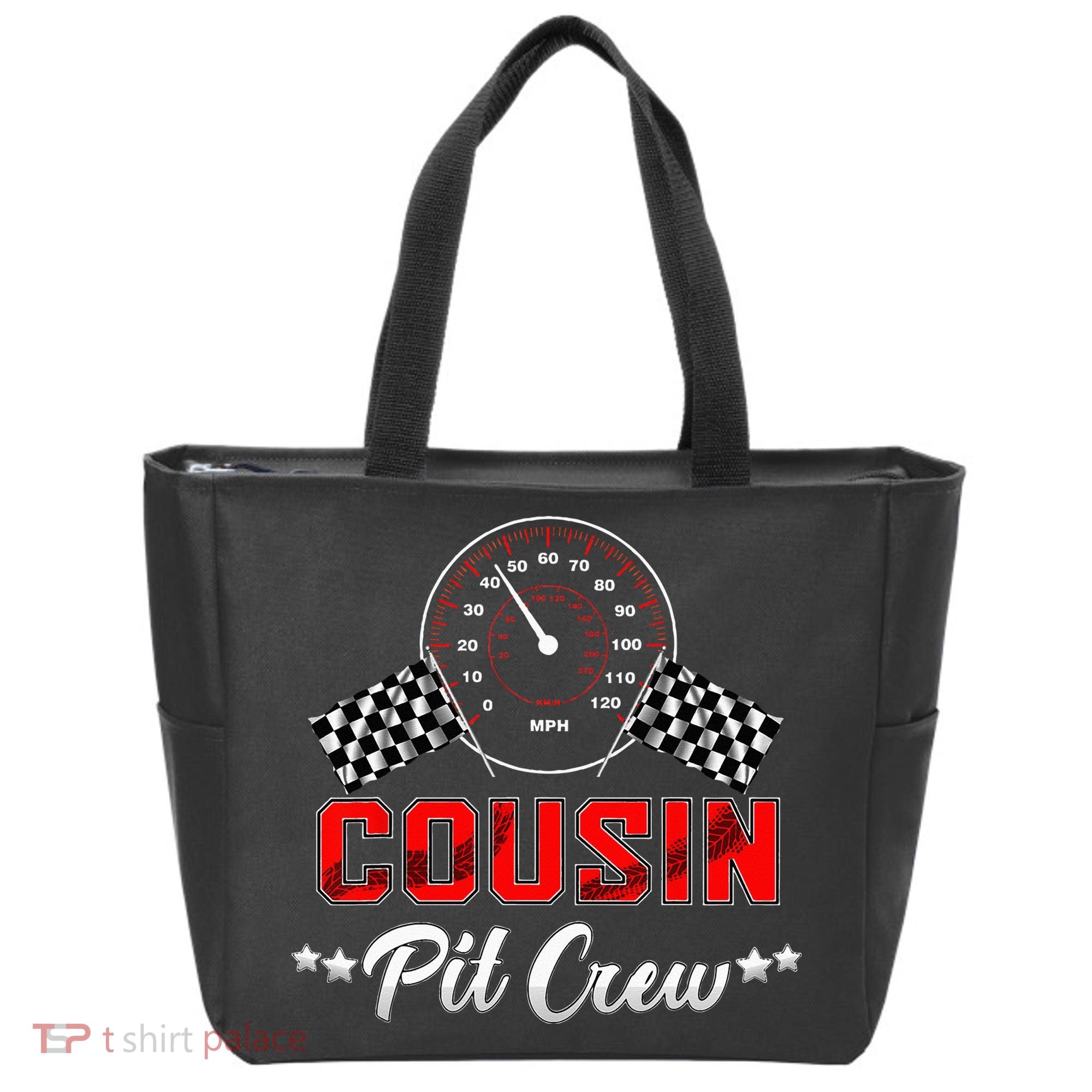 Cousin Racing Car Birthday Party Family Matching Pit Crew Tote Bag