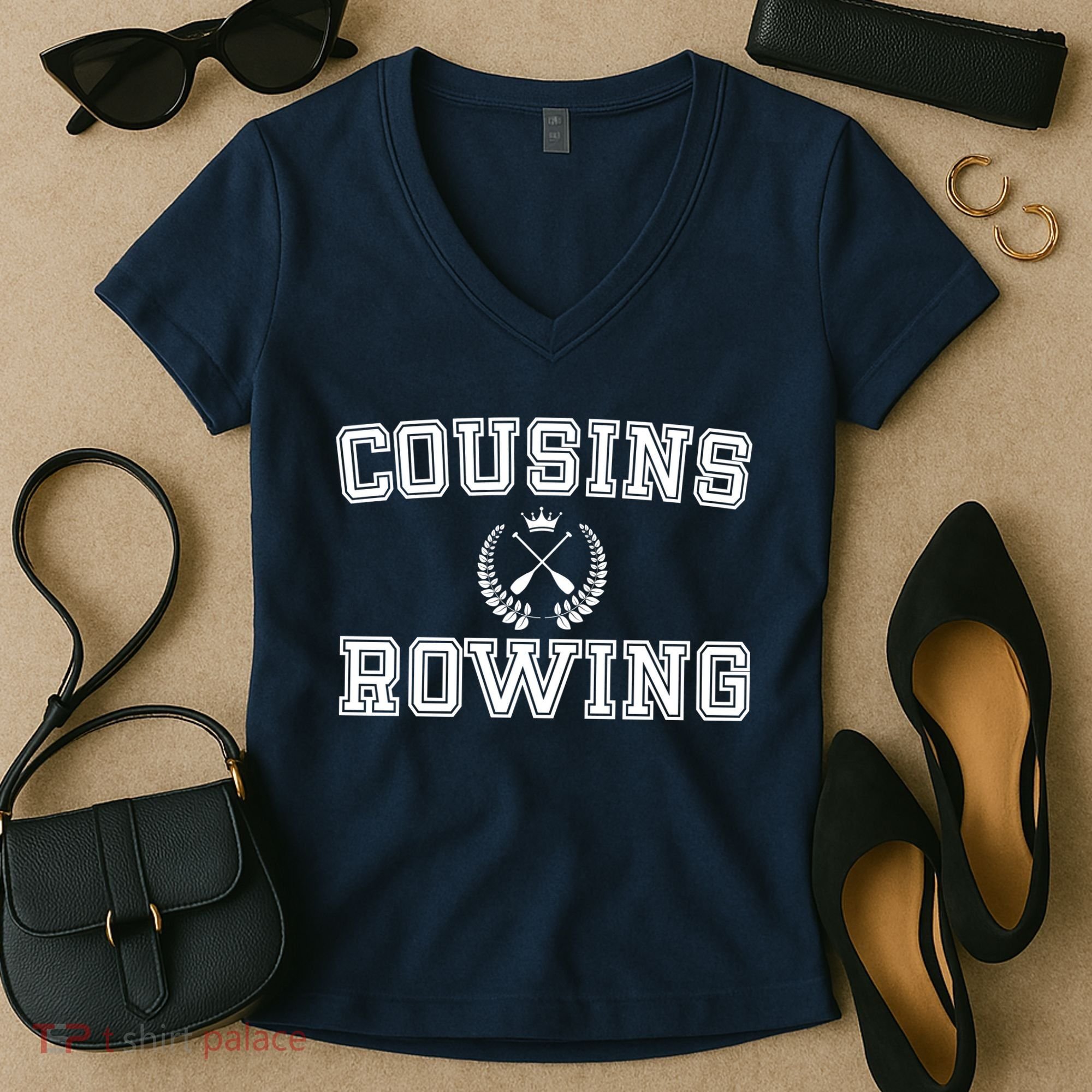 Cousins Rowing Crew Women's V-Neck T-Shirt