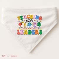 Cute Retro Cartoon Teaching Future Leaders USA-Made Doggie Bandana thumb 0