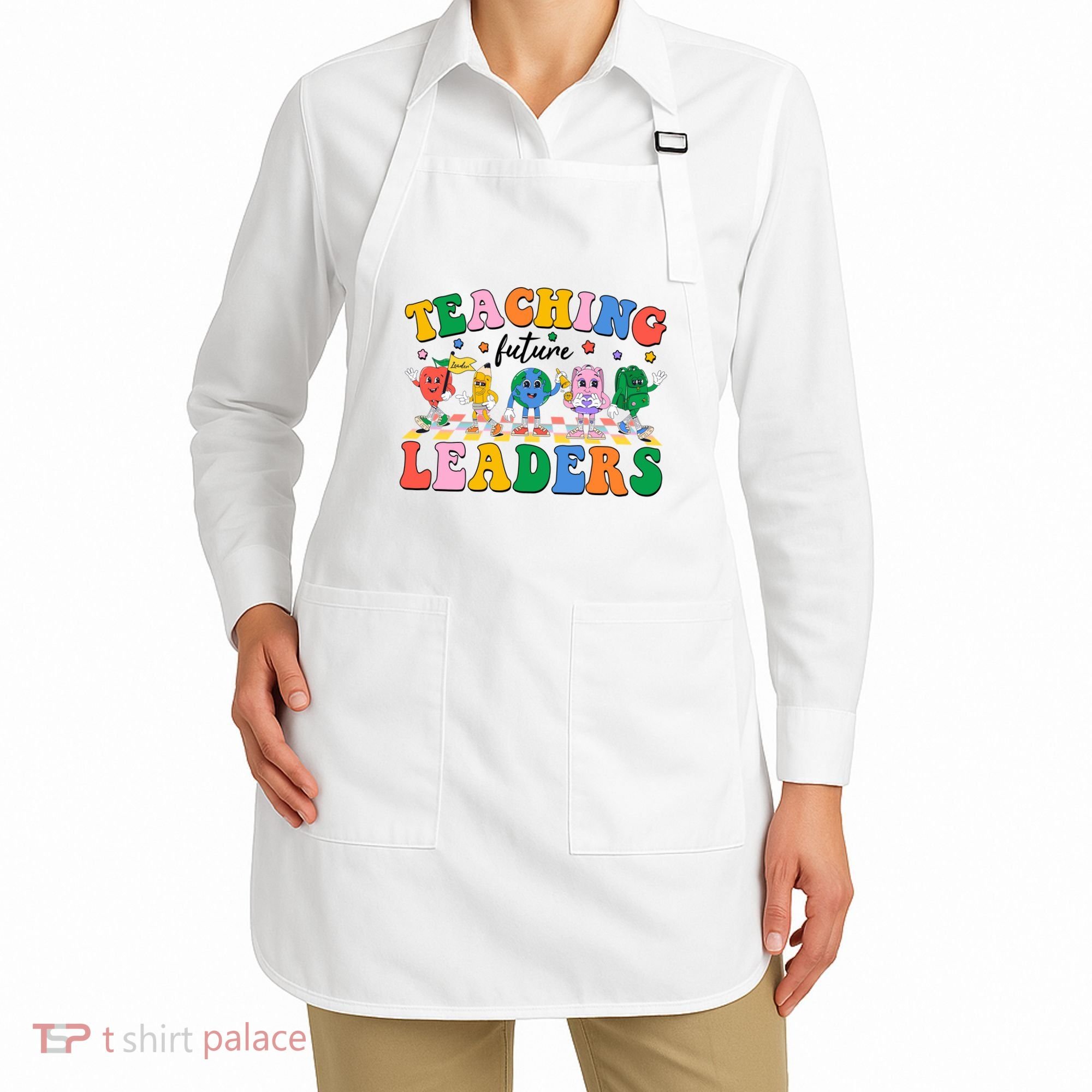 Cute Retro Cartoon Teaching Future Leaders Apron