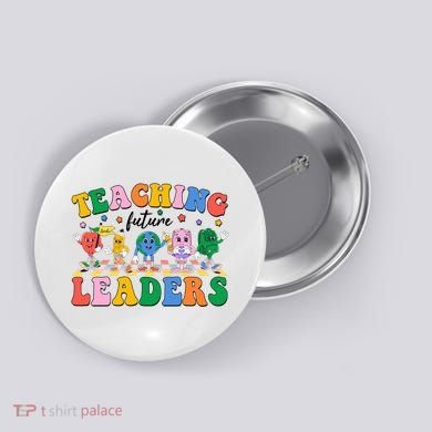 Cute Retro Cartoon Teaching Future Leaders Button