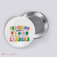 Cute Retro Cartoon Teaching Future Leaders Button thumb 0