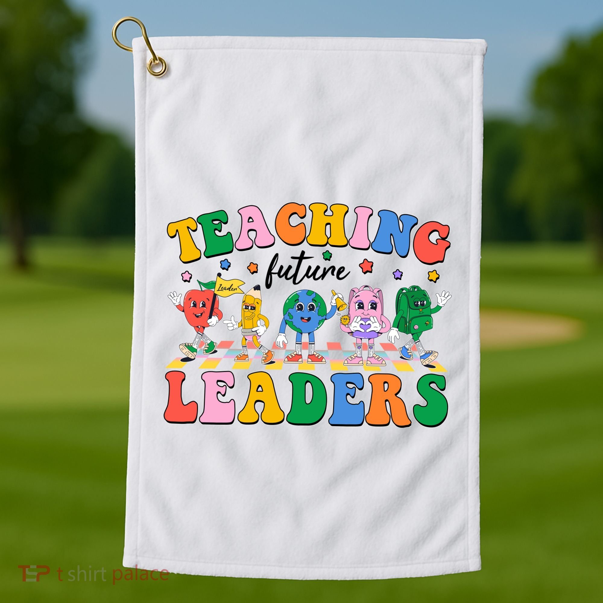 Cute Retro Cartoon Teaching Future Leaders Golf Towel