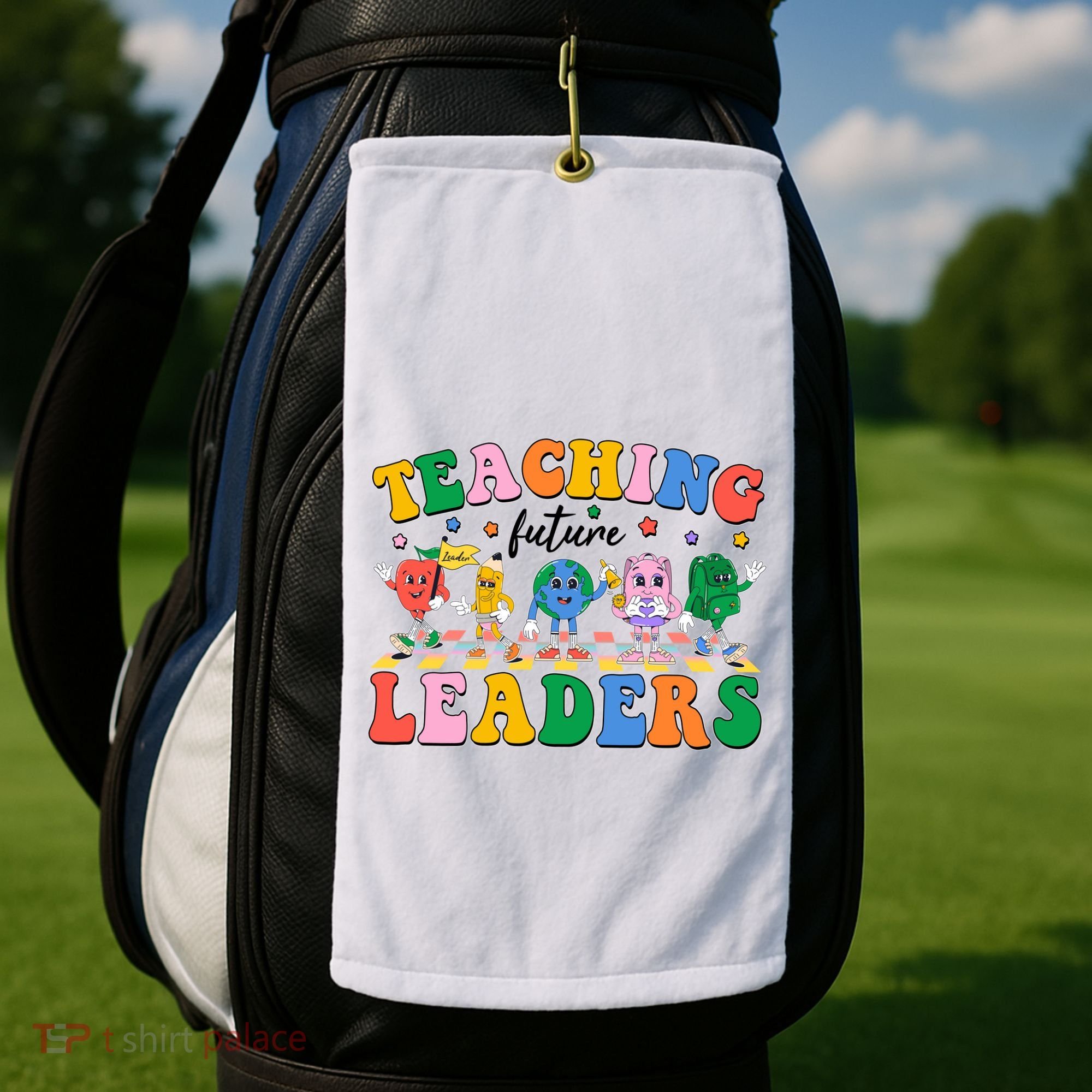Cute Retro Cartoon Teaching Future Leaders Golf Towel