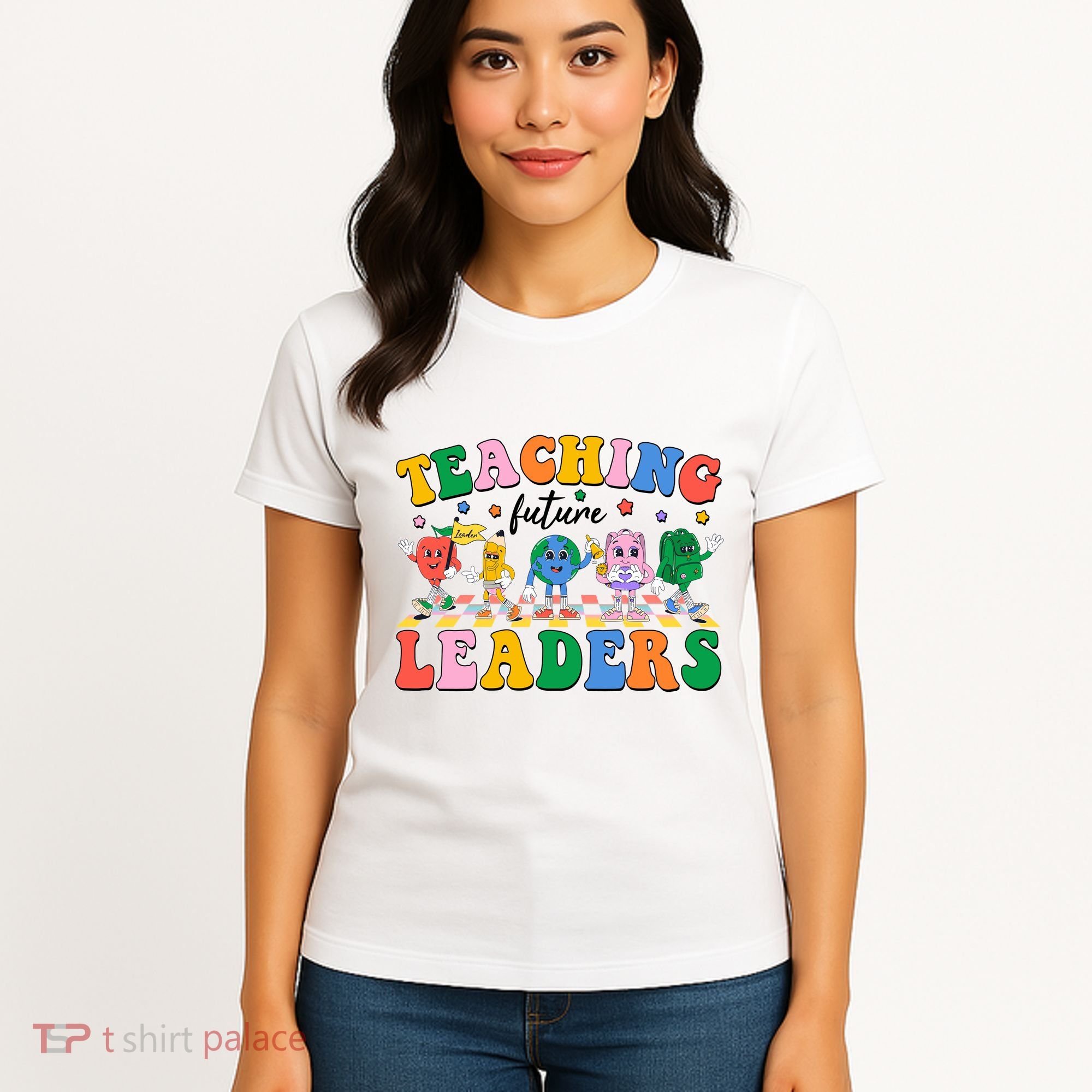 Cute Retro Cartoon Teaching Future Leaders Women's T-Shirt
