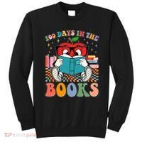 Cute Retro Cartoon Apple 100 Days Of Books Sweatshirt thumb 0