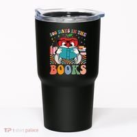 Cute Retro Cartoon Apple 100 Days Of Books Tumbler thumb 0