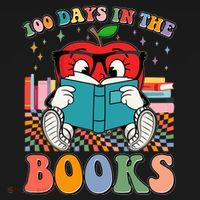 Cute Retro Cartoon Apple 100 Days Of Books Ornament thumb 1