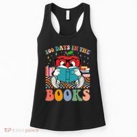 Cute Retro Cartoon Apple 100 Days Of Books Women's Tank Top thumb 0
