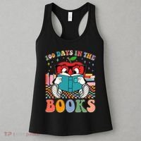Cute Retro Cartoon Apple 100 Days Of Books Women's Tank Top thumb 3