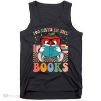 Cute Retro Cartoon Apple 100 Days Of Books Tank Top thumb 0