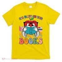 Cute Retro Cartoon Apple 100 Days Of Books T-Shirt thumb 0