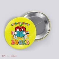 Cute Retro Cartoon Apple 100 Days Of Books Button thumb 0