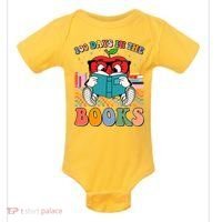 Cute Retro Cartoon Apple 100 Days Of Books Baby Bodysuit thumb 0