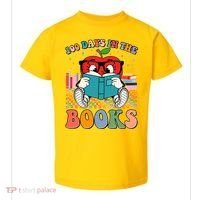 Cute Retro Cartoon Apple 100 Days Of Books Toddler T-Shirt thumb 0