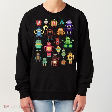 Cute Retro Colorful Robot Collection Women's Sweatshirt