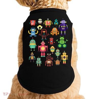 Cute Retro Colorful Robot Collection Doggie Tank