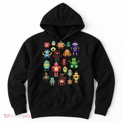 Cute Retro Colorful Robot Collection Hoodie
