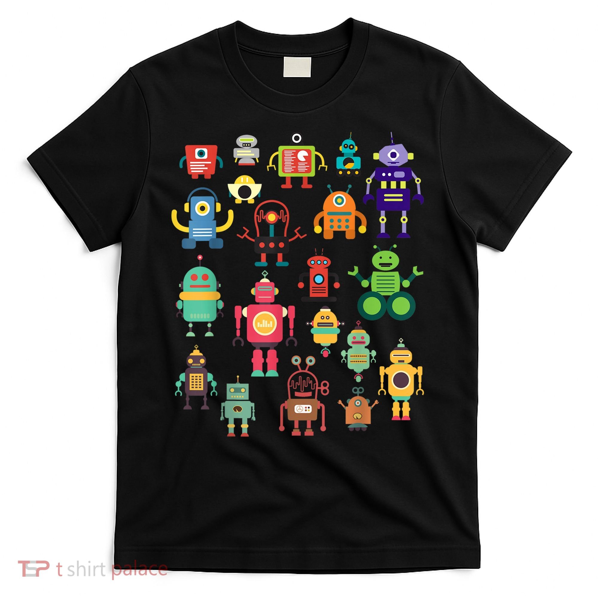 Cute Retro Colorful Robot Collection T-Shirt