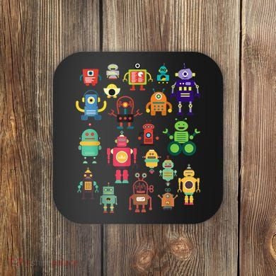 Cute Retro Colorful Robot Collection Coaster