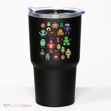 Cute Retro Colorful Robot Collection Tumbler