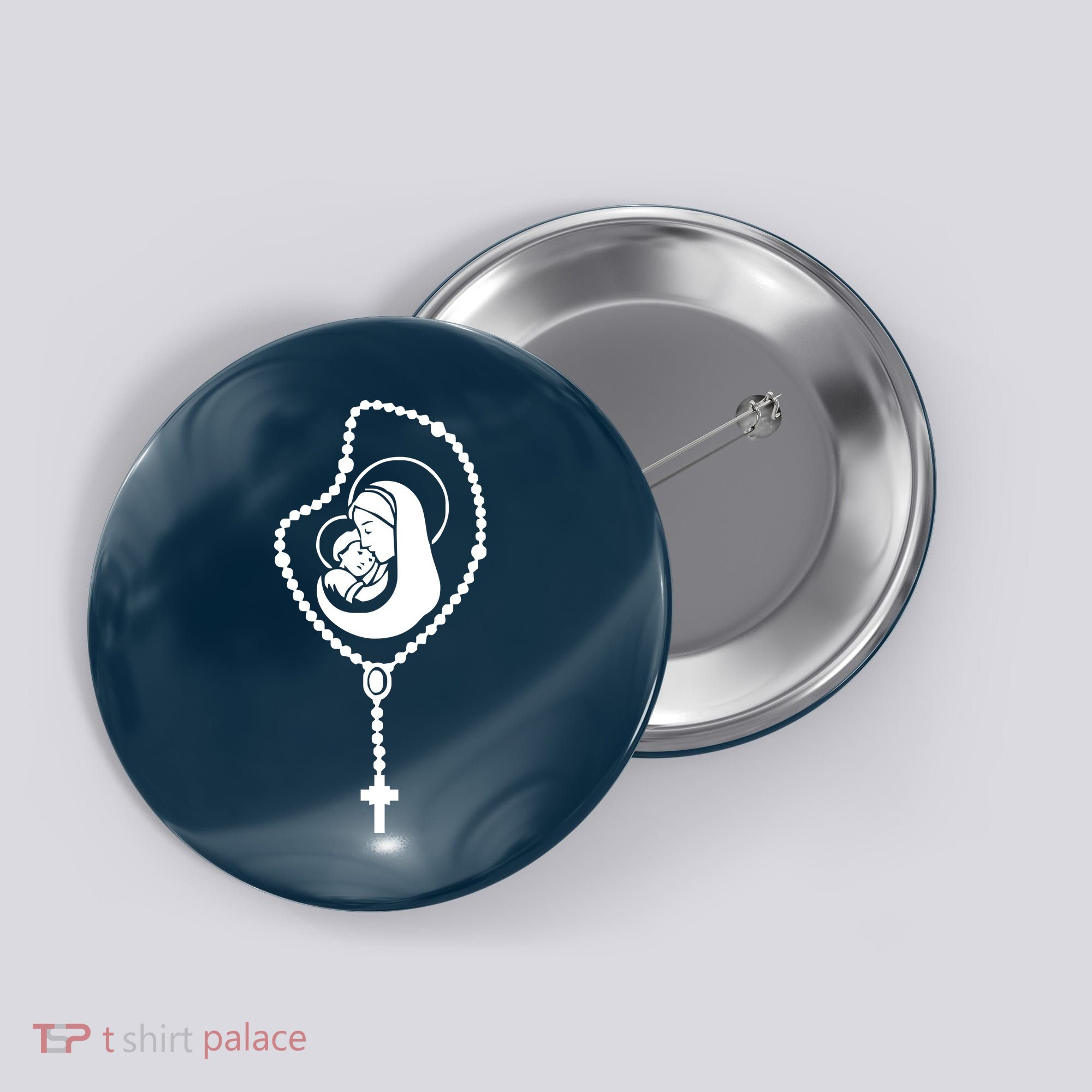 Catholic Rosary Button