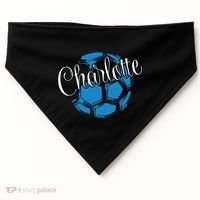 Cool Retro Charlotte Soccer Ball USA-Made Doggie Bandana thumb 0