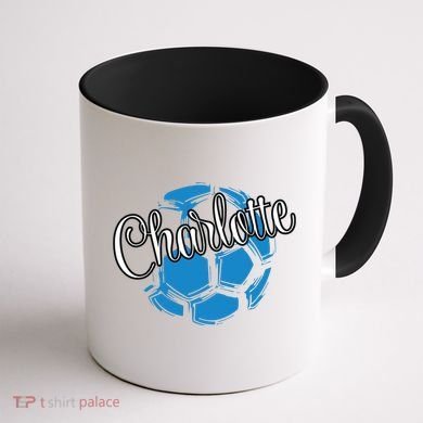 Cool Retro Charlotte Soccer Ball Coffee Mug back