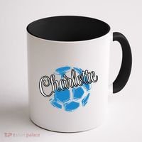 Cool Retro Charlotte Soccer Ball Coffee Mug thumb 1