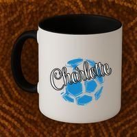 Cool Retro Charlotte Soccer Ball Coffee Mug thumb 2