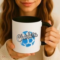 Cool Retro Charlotte Soccer Ball Coffee Mug thumb 3