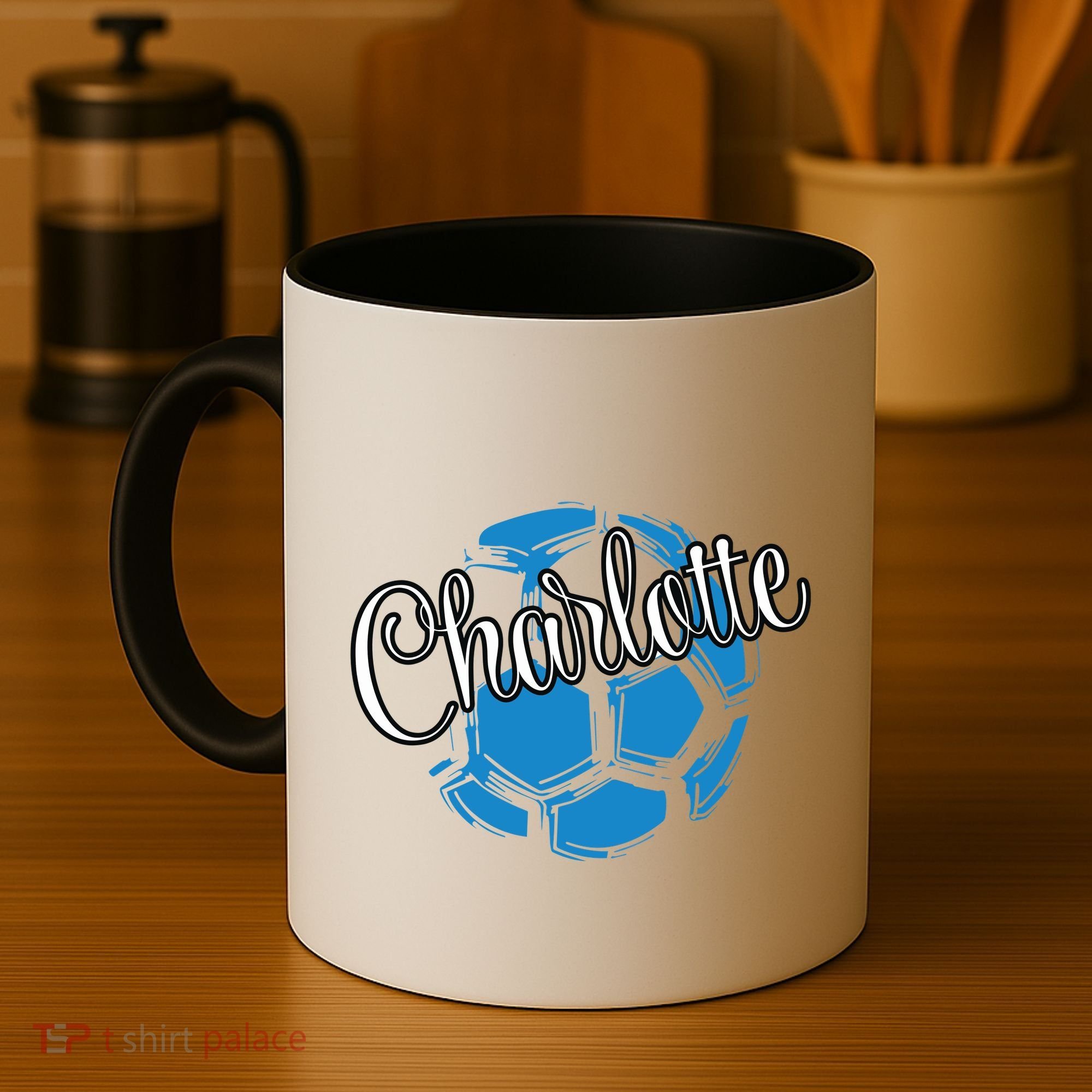 Cool Retro Charlotte Soccer Ball Coffee Mug
