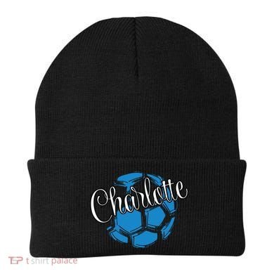 Cool Retro Charlotte Soccer Ball Beanie